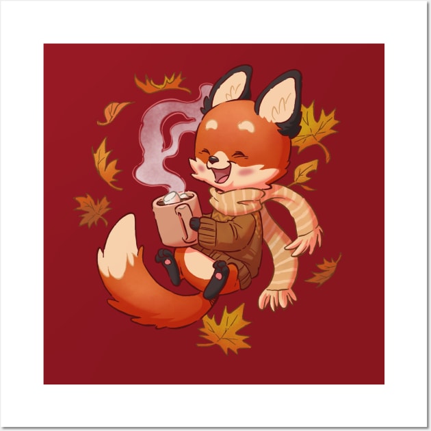 Cozy Fox Fall Wall Art by Dooomcat